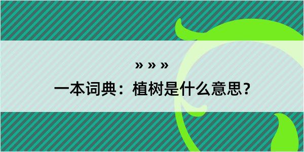 一本词典：植树是什么意思？