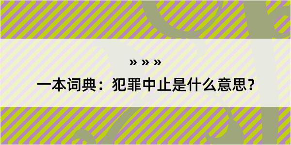 一本词典：犯罪中止是什么意思？