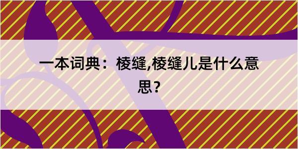 一本词典：棱缝,棱缝儿是什么意思？