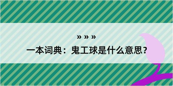 一本词典：鬼工球是什么意思？