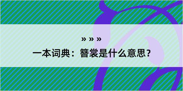 一本词典：簪裳是什么意思？