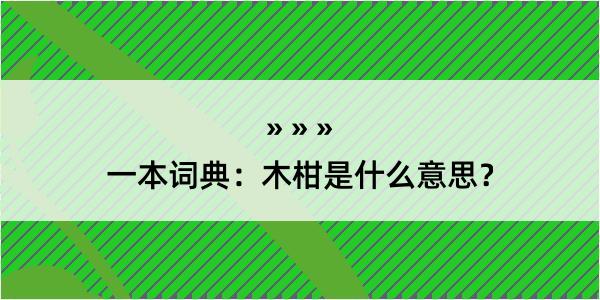 一本词典：木柑是什么意思？