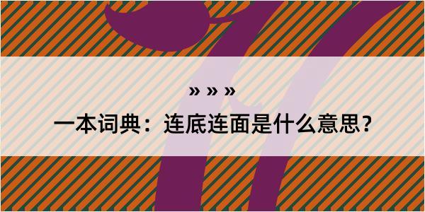 一本词典：连底连面是什么意思？