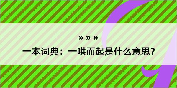 一本词典：一哄而起是什么意思？