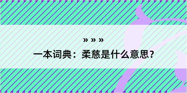 一本词典：柔慈是什么意思？