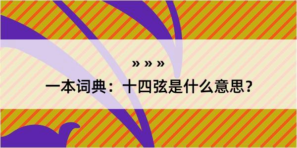 一本词典：十四弦是什么意思？