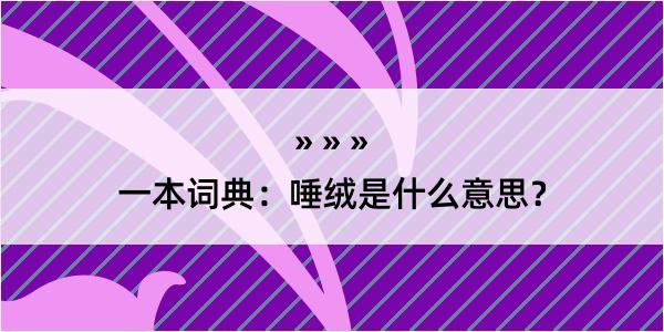 一本词典：唾绒是什么意思？