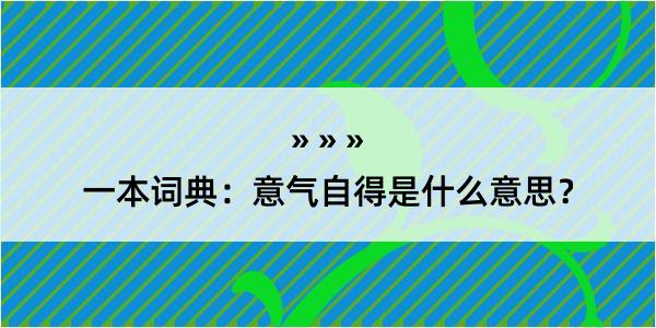 一本词典：意气自得是什么意思？