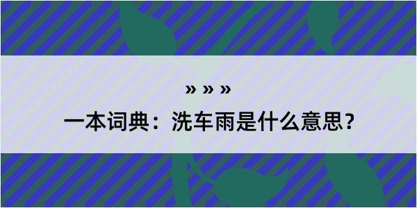 一本词典：洗车雨是什么意思？