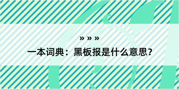 一本词典：黑板报是什么意思？