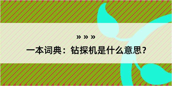 一本词典：钻探机是什么意思？