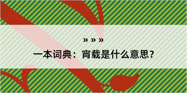 一本词典：宵载是什么意思？