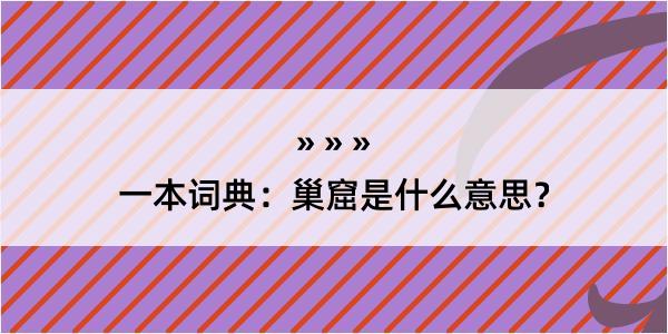 一本词典：巢窟是什么意思？