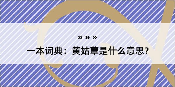 一本词典：黄姑蕈是什么意思？