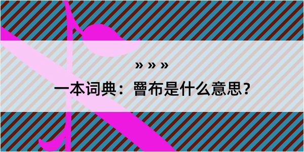 一本词典：罾布是什么意思？