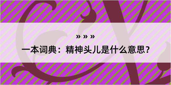 一本词典：精神头儿是什么意思？