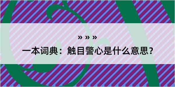 一本词典：触目警心是什么意思？