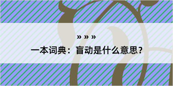 一本词典：盲动是什么意思？