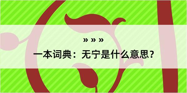 一本词典：无宁是什么意思？