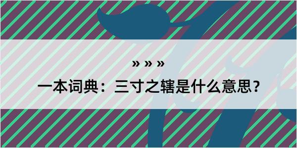 一本词典：三寸之辖是什么意思？