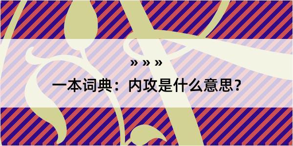 一本词典：内攻是什么意思？