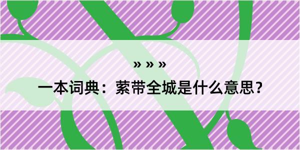 一本词典：萦带全城是什么意思？