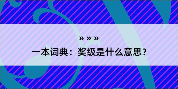 一本词典：奖级是什么意思？