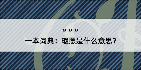 一本词典：瑕慝是什么意思？