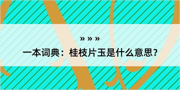 一本词典：桂枝片玉是什么意思？