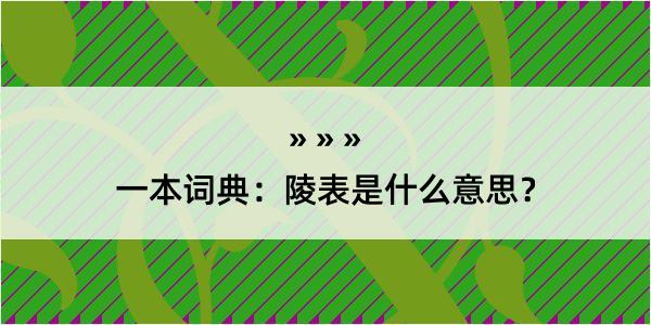 一本词典：陵表是什么意思？