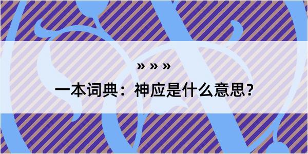 一本词典：神应是什么意思？