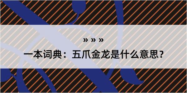 一本词典：五爪金龙是什么意思？