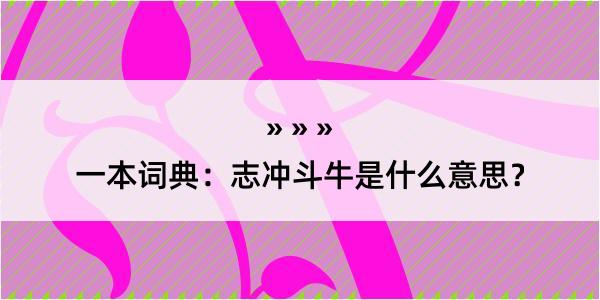 一本词典：志冲斗牛是什么意思？