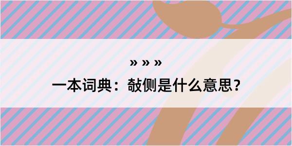 一本词典：敧侧是什么意思？