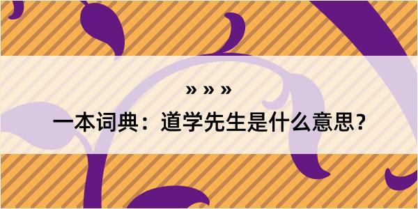 一本词典：道学先生是什么意思？