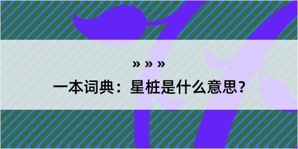 一本词典：星桩是什么意思？