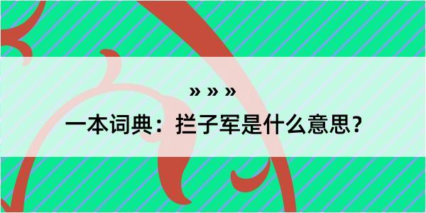 一本词典：拦子军是什么意思？