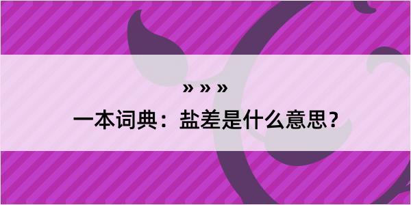 一本词典：盐差是什么意思？