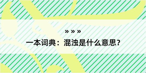 一本词典：混浊是什么意思？