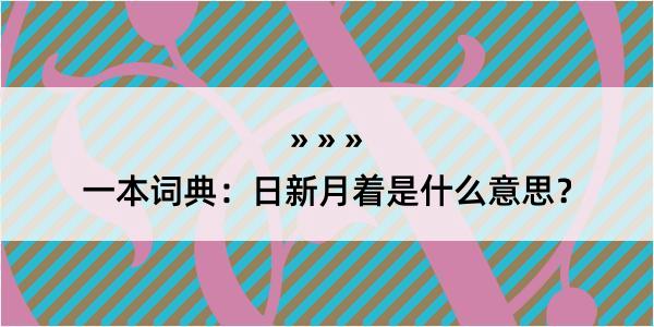 一本词典：日新月着是什么意思？