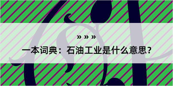 一本词典：石油工业是什么意思？