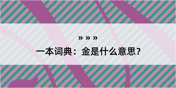 一本词典：金是什么意思？