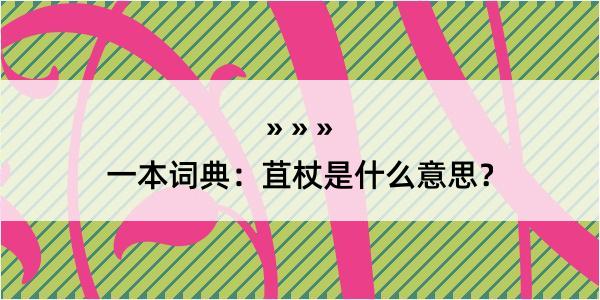 一本词典：苴杖是什么意思？