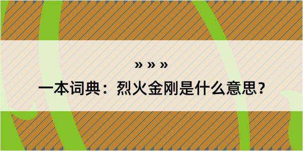 一本词典：烈火金刚是什么意思？