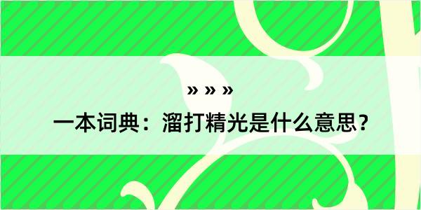 一本词典：溜打精光是什么意思？