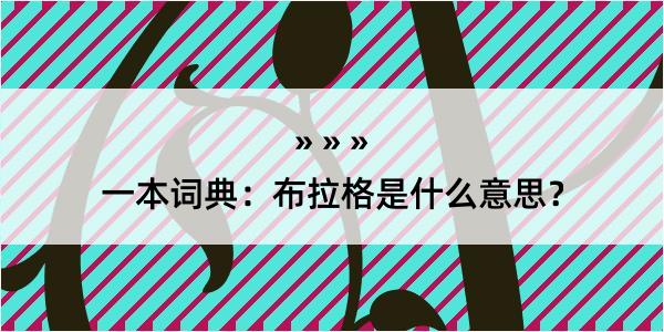 一本词典：布拉格是什么意思？