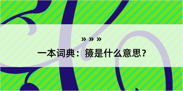 一本词典：籡是什么意思？