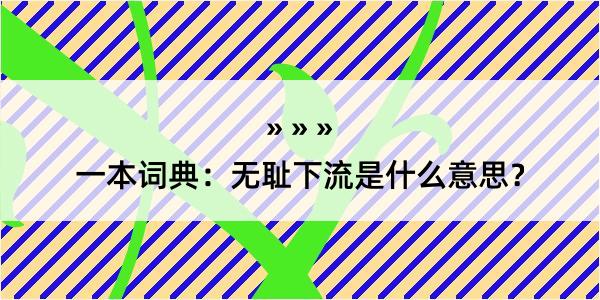 一本词典：无耻下流是什么意思？