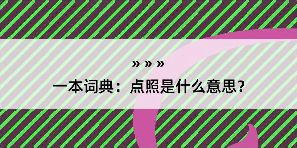 一本词典：点照是什么意思？