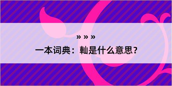 一本词典：軕是什么意思？